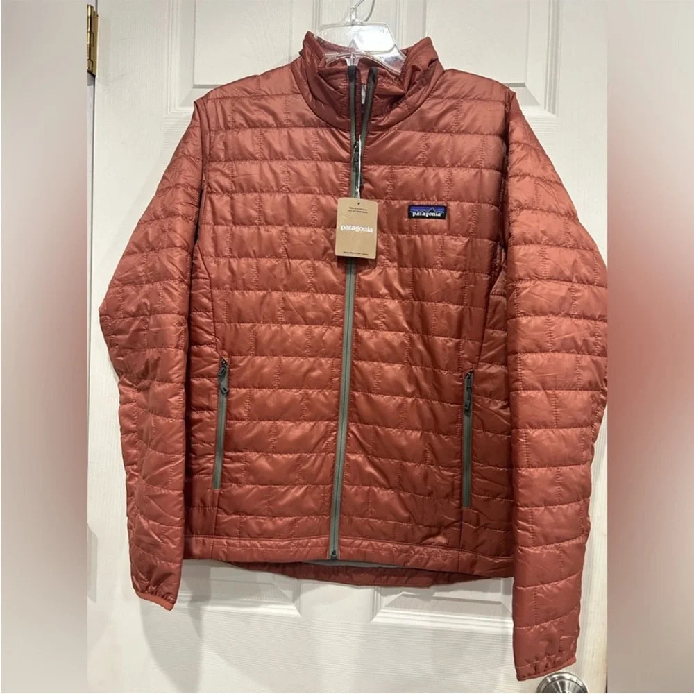 Patagonia Men’s S Small Nano Puff Jacket Burl Red Grey NWT Puffer 2 Puffy